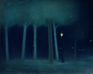 A Park at Night ، c.1892-95 (باستيل على قماش)